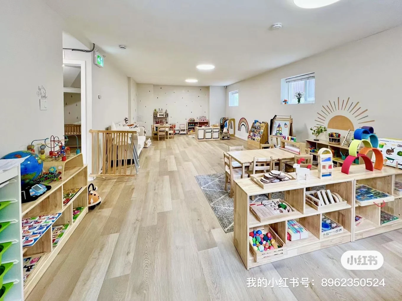 Bright, sunlit main playroom